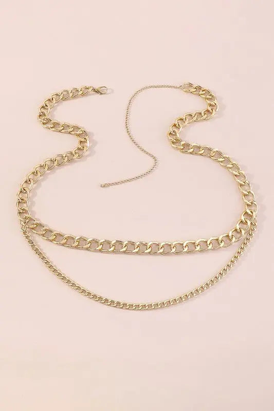 Gold Silver Double Layers Waist Chain Belts - Fason De Viv