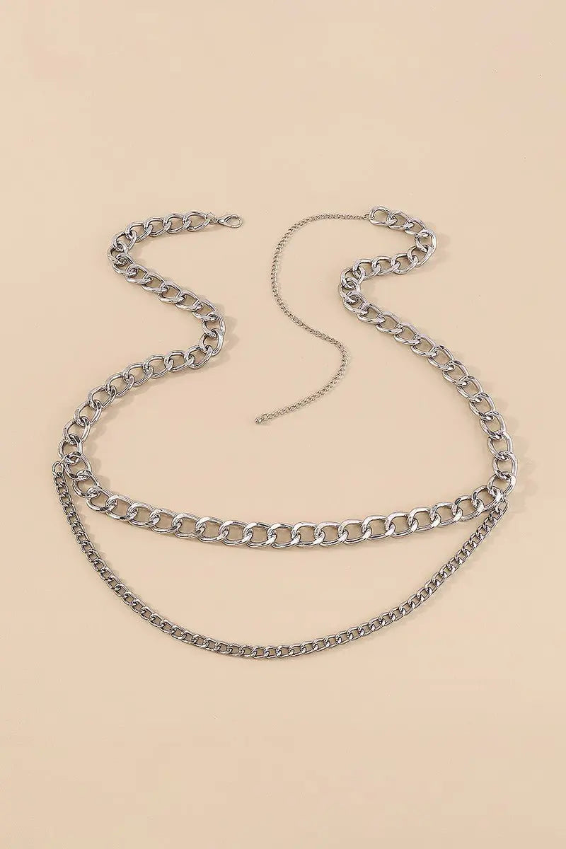 Gold Silver Double Layers Waist Chain Belts - Fason De Viv