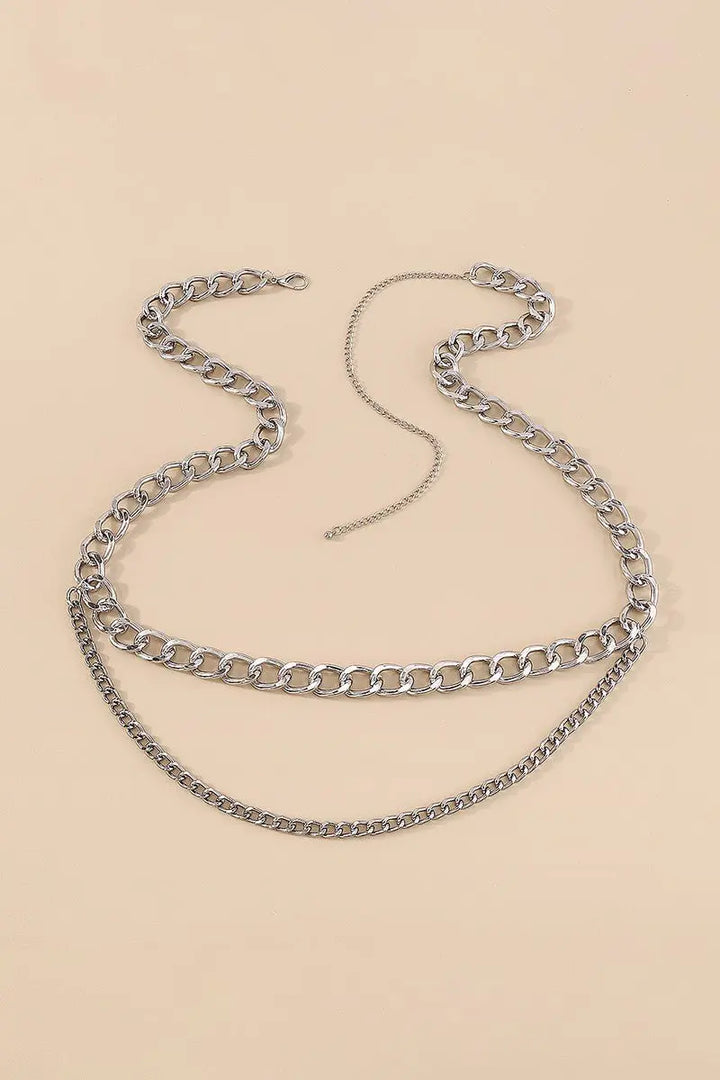 Gold Silver Double Layers Waist Chain Belts - Fason De Viv