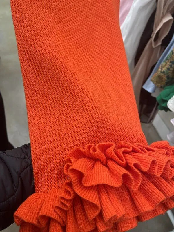 Klesis KNIT STRAP MINI DRESS WITH TIER RUFFLE HEM - Fason De Viv