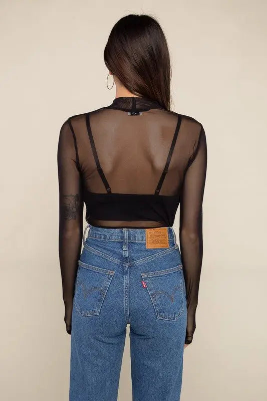 Liz Shirred Mesh Top - Fason De Viv