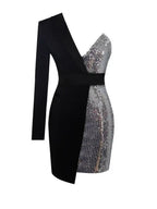 Lora Silver Sequin Blazer Dress - Fason De Viv