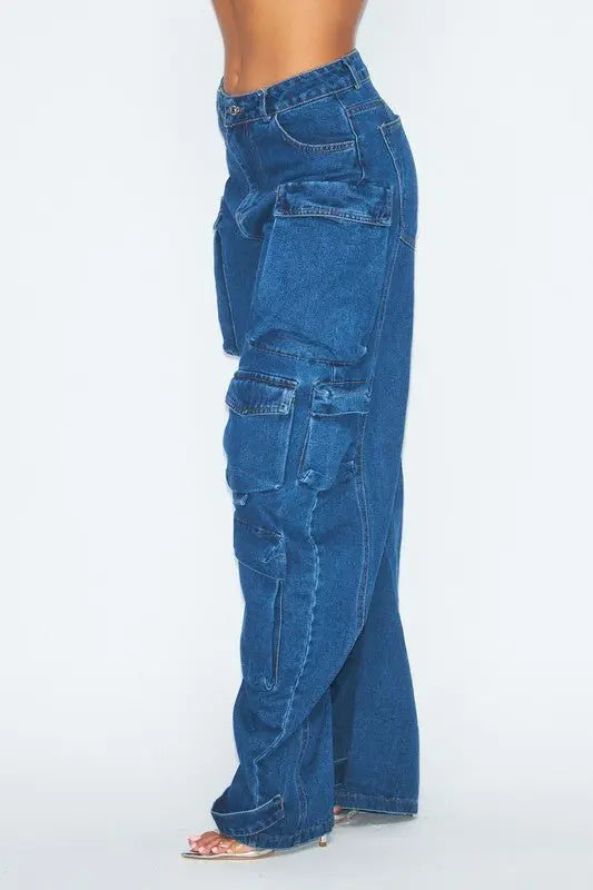 OVERSIZED CARGO WIDE - LEG JEANS - Fason De Viv