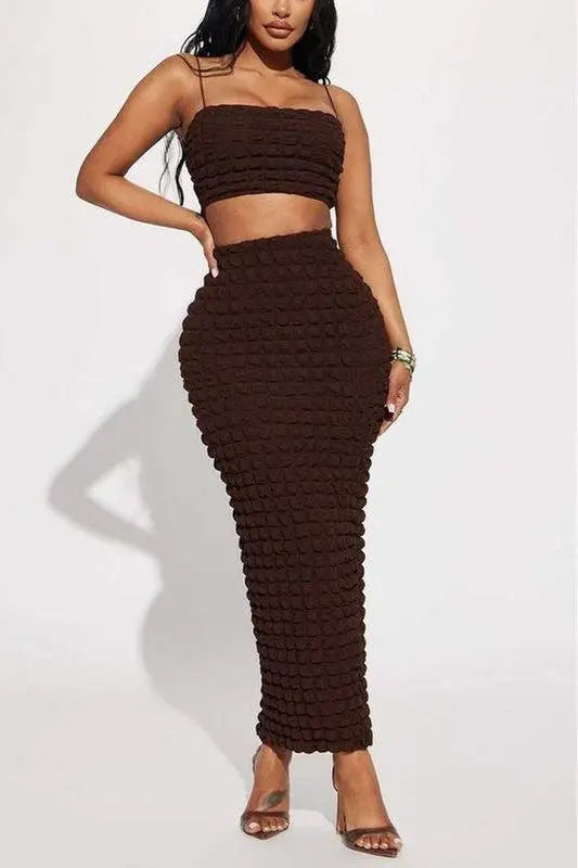 POPCORN FABRIC SKIRT SET - Fason De Viv