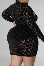 Plus velvet Bodysuit Dress Two piece set - Fason De Viv