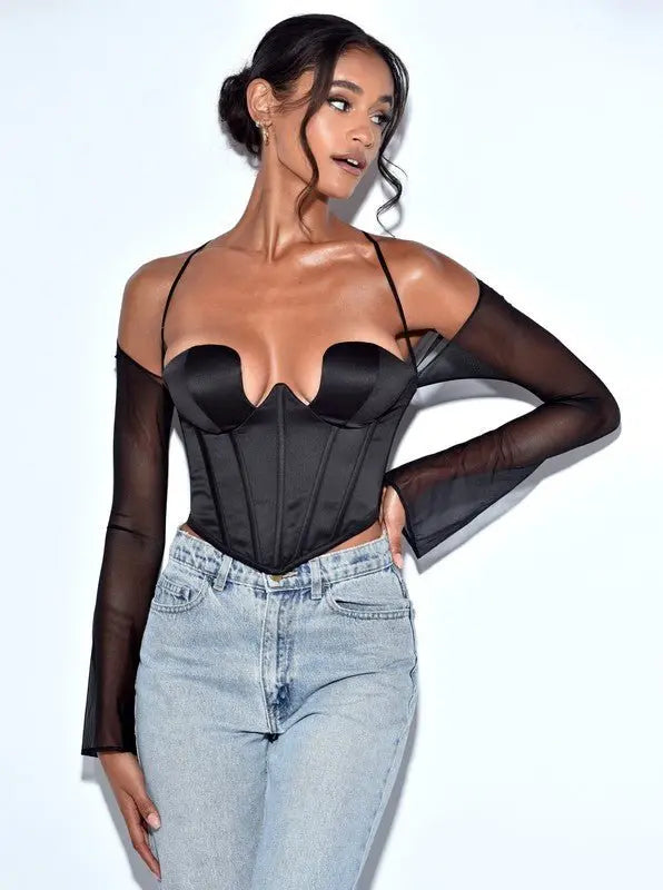 Posh Corset Satin Top - Fason De Viv