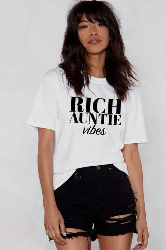 RICH AUNTIE VIBES GRAPHIC WOMEN TEE - Fason De Viv