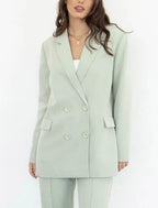 Sage Green Lapel Blazer - Fason De Viv