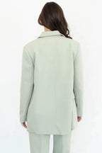 Sage Green Lapel Blazer - Fason De Viv