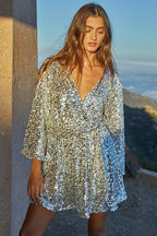 Silver Sequin V - neck - Fason De Viv
