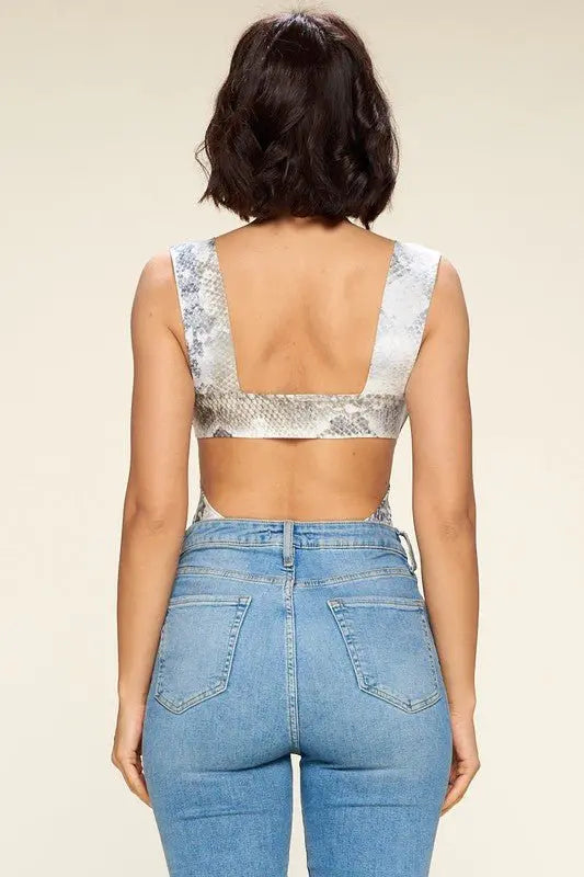 Snake Print Bodysuit - Fason De Viv