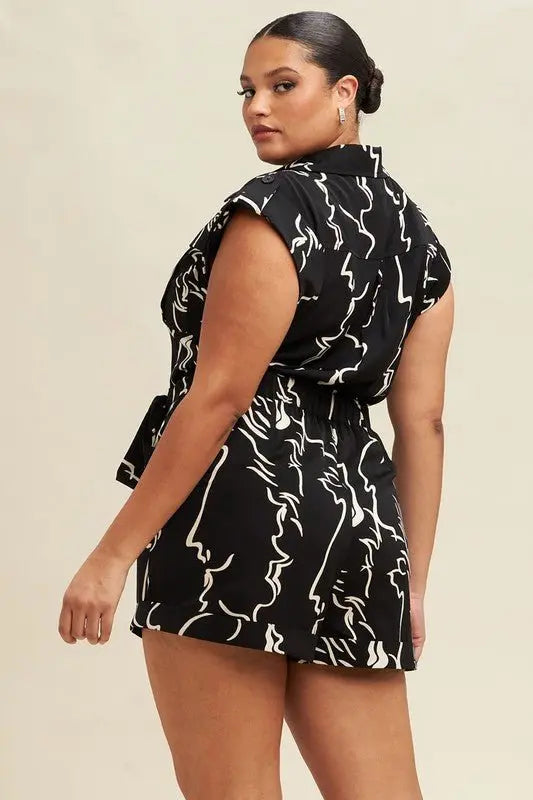 Zen Abstract Utility Romper - Fason De Viv