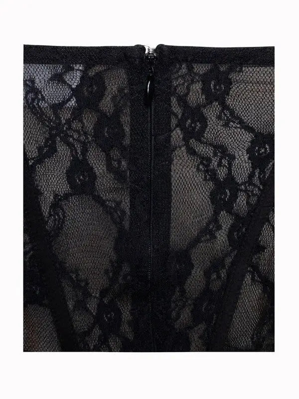 Zen Black Lace Corset Maxi Dress - Fason De Viv