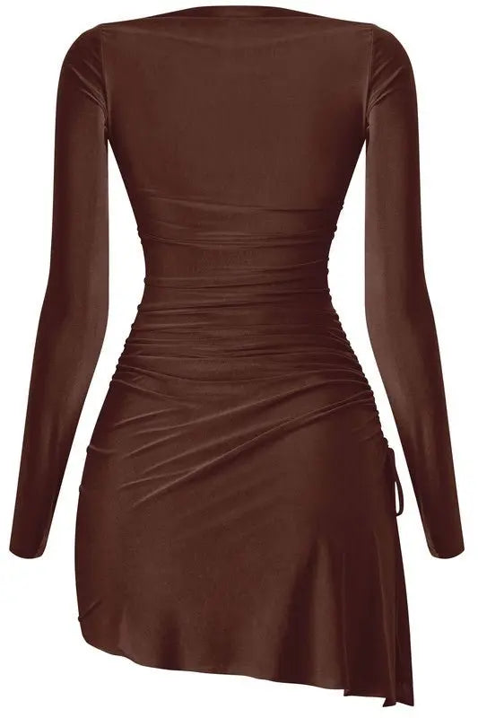 Zen Bodycon brown dress - Fason De Viv