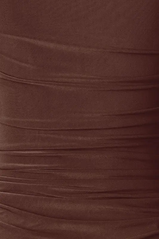 Zen Bodycon brown dress - Fason De Viv