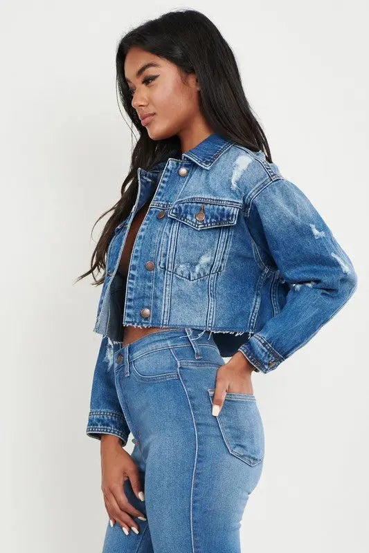 Zen Distressed Denim Jacket - Fason De Viv