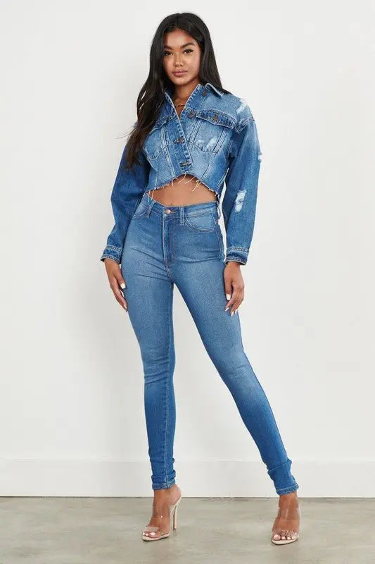 Zen Distressed Denim Jacket - Fason De Viv