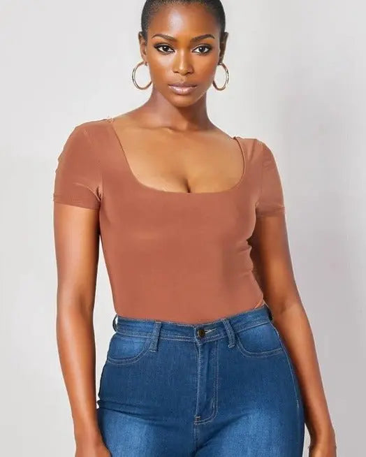 Zen Square neck bodysuit - Fason De Viv