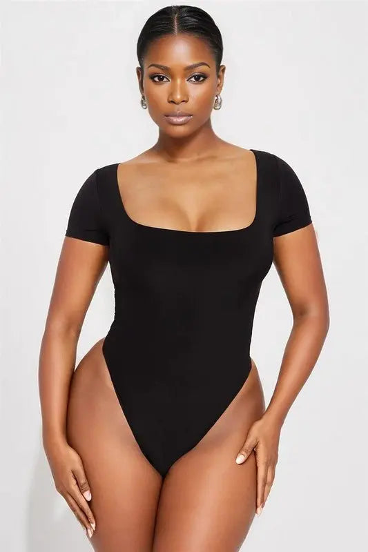Zen Square neck bodysuit - Fason De Viv