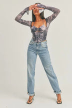 Zen corset mesh top - Fason De Viv