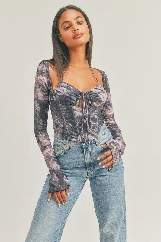 Zen corset mesh top - Fason De Viv