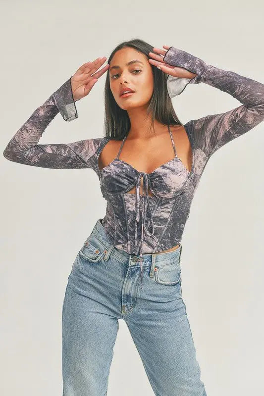 Zen corset mesh top - Fason De Viv