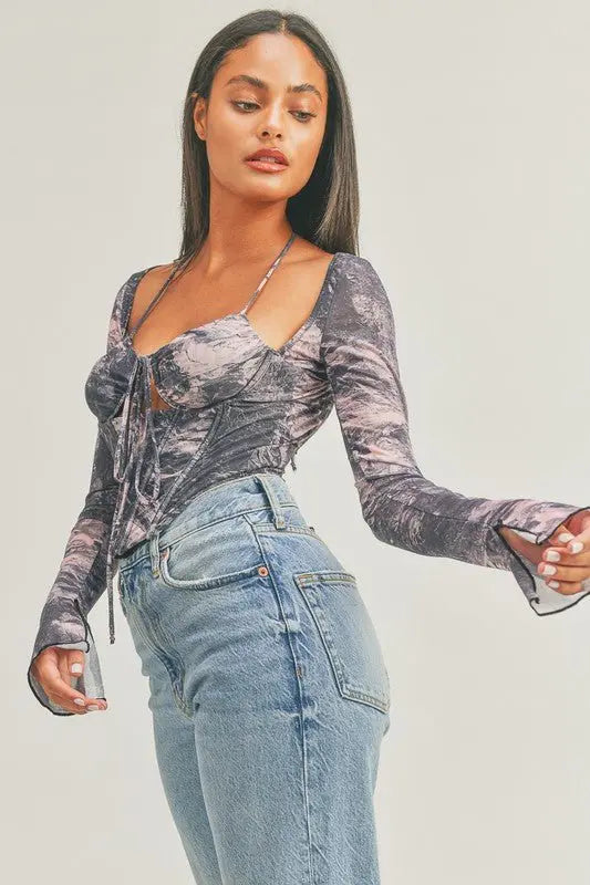 Zen corset mesh top - Fason De Viv