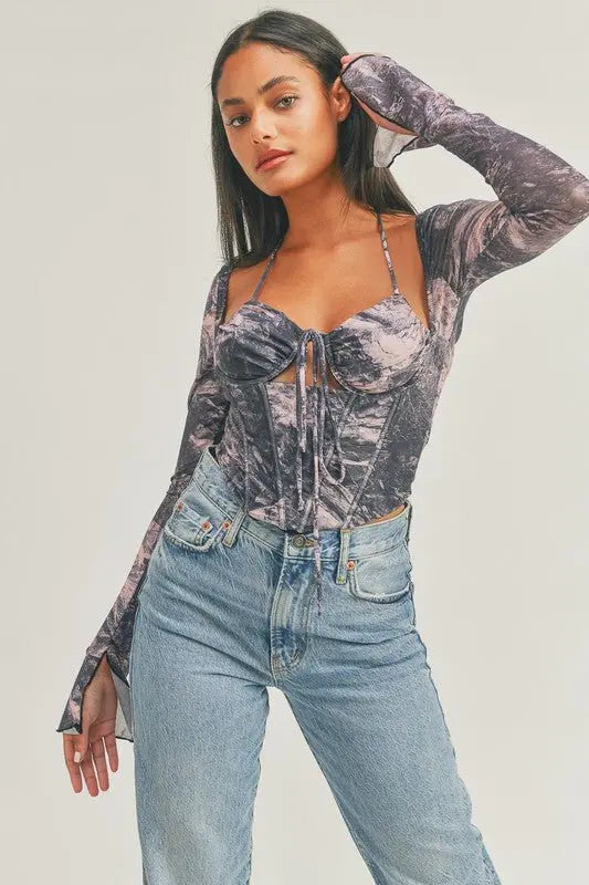 Zen corset mesh top - Fason De Viv